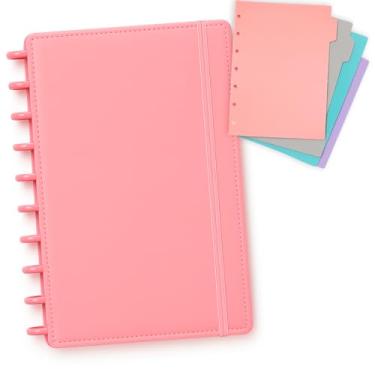 Imagem de Kit Caderno Escolar Inteligente 10 Discos com 4 Divisórias – Reutilizável, Modular, Capa Premium, Folhas Removíveis – Ideal para Escola, Faculdade, Planner e Escritório