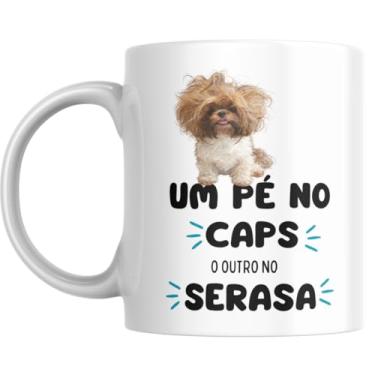 Imagem de Caneca Branca um pé no CAPSo outro no SERASA