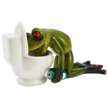 Imagem de Estatuetas de sapo em miniatura à prova d'água de resina, sapo, estatuetas para jardim, engraçadas, artesanato, resina, escultura, escultura, escultura, para casa, escritório, mesa, banheiro