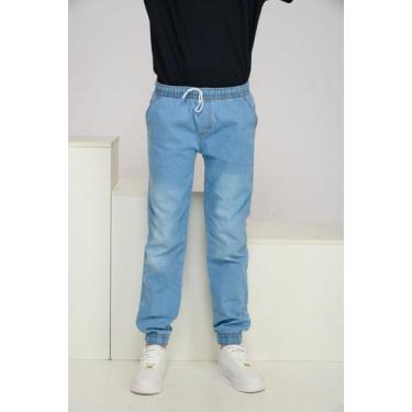 Imagem de Calça Jogger Juvenil Infantil Sarja Cargo Punho Elástico - Mitchelgutt