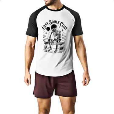 Imagem de Camiseta Raglan Caveira Lost Souls Club, EG