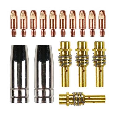 Imagem de Kit 16 Pç Bico Bocal Difusor Tocha Solda Mig Mag 0.8mm 15ak - Strong
