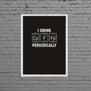 Imagem de Quadro Decorativo Café Tabela Periódica 24X18 Moldura Branca