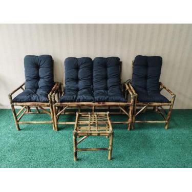 Imagem de Kit poltronas de bambu para edicula área de lazer varanda gourmet chur