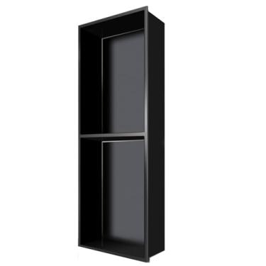 Imagem de Nicho de banheiro de aço inoxidável, nicho de banheiro de chuveiro embutido, nicho de chuveiro para armazenamento de banheiro/xampu/artigos de higiene pessoal, armazenamento à prova d'água (cor: preto