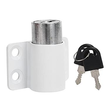 Imagem de KIMISS Trava de Segurança Branca de 3 Anéis para Janelas e Portas Deslizantes - Fivela Antirroubo para Segurança