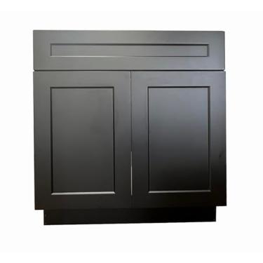 Imagem de Coqueteleira preta fosca de 91,4 cm com base de banheiro de pia única MBS-V3621