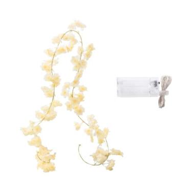 Imagem de Guirlanda De Luzes LED De Flor De Cerejeira Rosa De 180CM, Flor Artifi