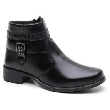 Imagem de Bota feminina coturno casual cano curto salto baixo confortável-Feminino