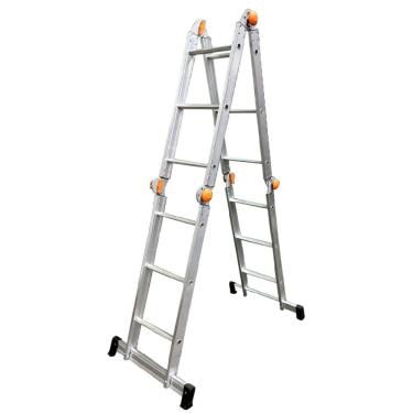 Imagem de Escada de Alumínio Multiuso Articulada com Degraus Antiderrapantes 4x3 Agata Escada Aluminio Multi