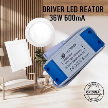 Imagem de 9 Reator Led Driver 36w/40-60v Plafon Embutir Sobrepor 600mA - DEL