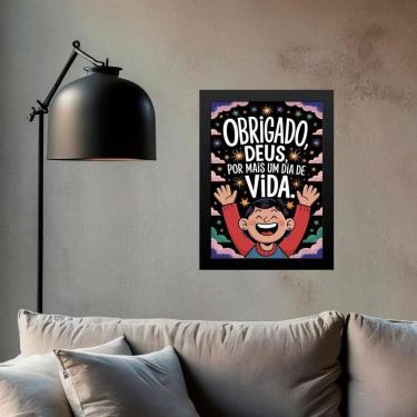 Imagem de Quadro Obrigado Deus Pela Vida 45X34Cm - Com Vidro