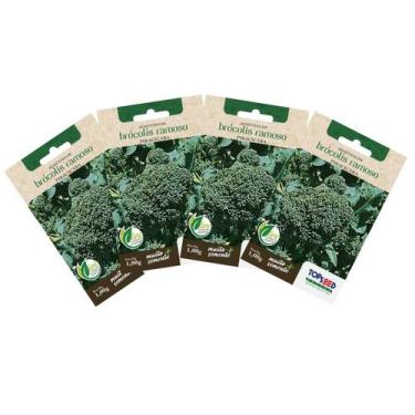 Imagem de 4X Sementes de Brócolis Ramoso Piracicaba TOPSEED