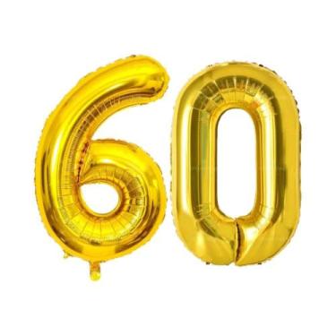 Imagem de Balões De Números Dourados De 40 Polegadas Para Decoração De Aniversár