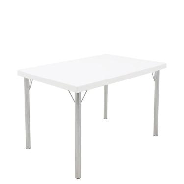 Imagem de Mesa Tramontina Beta Em Polipropileno Branco Com Base Em Alumínio Polido Tramontina