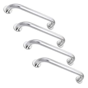 Imagem de Suporte Corrimao de Apoio 30cm Kit 4 Inox Banheiro Barra Box Idoso Ges