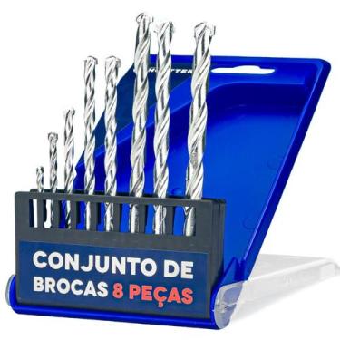 Imagem de Jogo Kit 8 Brocas Cimento Concreto Tijolo Parede Furadeira - Kparts Im