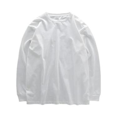 Imagem de Camiseta Masculina De Manga Longa Pesada 280g 100% Algodão Oversized L