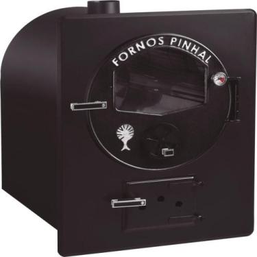Imagem de Forno A Lenha De Embutir Lux Preto Grande Da Fornos Pinhal