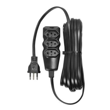 Imagem de Extensão Elétrica 3 Tomadas Pp 3x0,75 10m Preta