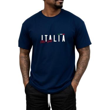 Imagem de Camiseta Masculina Itália Retro Básica Toque Macio e Durável-Masculino