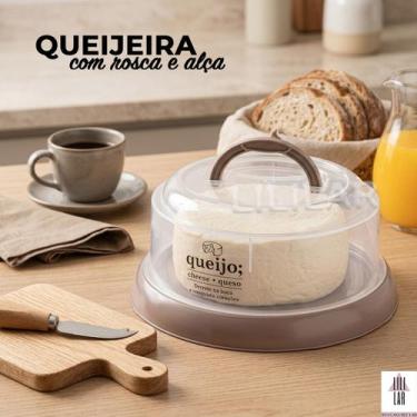 Imagem de Quieijeira com Tampa de Rosca e Alça de Transporte Porta Queijo - PLAS