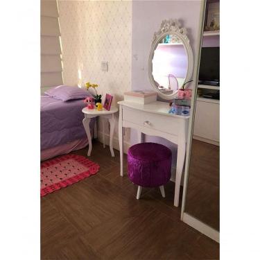 Imagem de Puff Pé Palito Redondo Não é Segredo Astracan Pelúcia Roxo 40x45