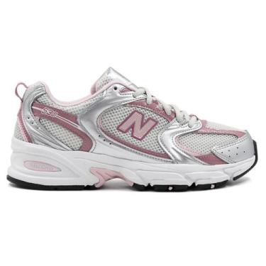 Imagem de Tênis New Balance 530 Unissex Casual, Prata, Rosa, 37