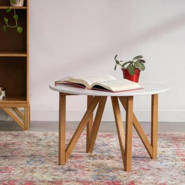 Imagem de Mesa de Centro Nina Yescasa Amêndoa/Branco - CabeCasa MadeiraMadeira