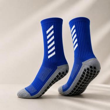 Imagem de Kit 1, 2 Ou 3 Pares Meias Antiderrapante Esportiva Unissex Academia Co