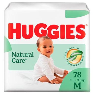 Imagem de Fralda Huggies Natural Care Tamanho M 78 Unidades Descartáveis