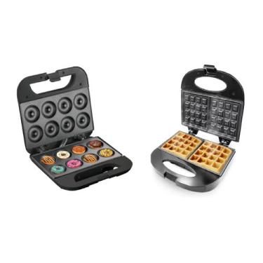 Imagem de Kit 2 Peças Maquina 8 Rosquinha Donut +Waffle 220 Volts - Raf