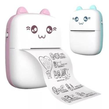 Imagem de Mini impressora bluetooth lembretes gatinho azul - ZYZ