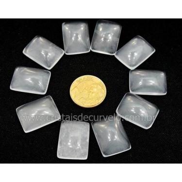Imagem de 10 Retângulos Cabochão para Pingente de Pedra Cristal Opalado Furado L