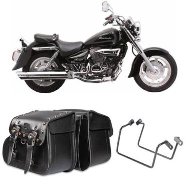 Imagem de Alforge Bolsa Mala Baú Lateral Botinha 20l Cravos Afastador Suporte Ka
