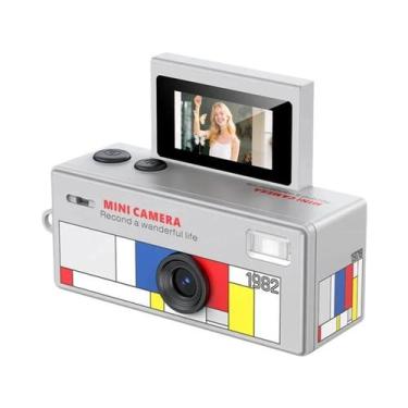 Imagem de 180 graus Câmera Digital Flip Screen Com Chaveiro, Mini Filmadora Retr