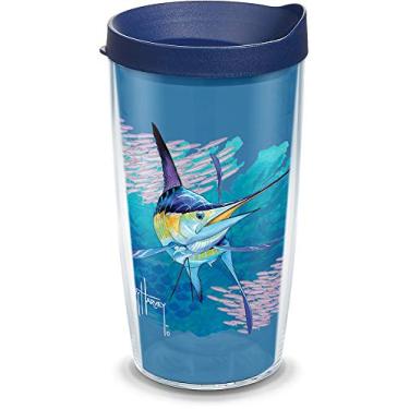 Imagem de Tervis Feito nos EUA Double Walled Guy Harvey - Copo isolado Offshore Haul Marlin mantém as bebidas frias e quentes, 473 g, clássico