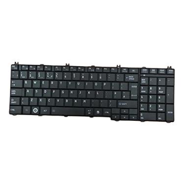 Imagem de Teclado de laptop Almencla RU Layout para computadores Toshiba Satellite C650 Preto