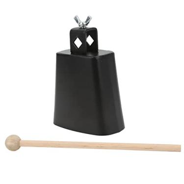 Imagem de Metal Cow Bell Noise Maker Mão Instrumento de Percussão Cowbell com Baqueta para Drum Set Metal + Maple para esportes/jogos de futebol/eventos ((4 polegadas / 10, 2 cm))