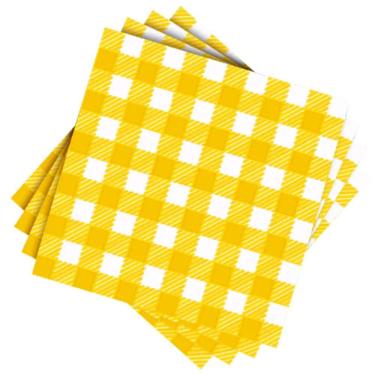 Imagem de Guardanapo de Papel Xadrez Amarelo 30cm x 31cm - 50 Unidades