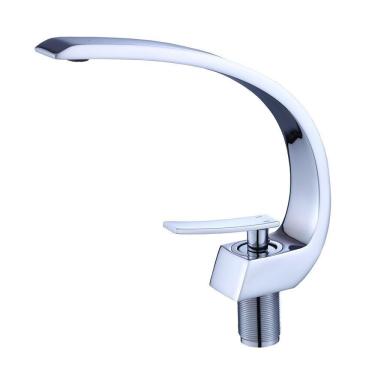 Imagem de Torneira Curva para Banheiro com Misturador Monocomando Prizi Cromada - KE-7131