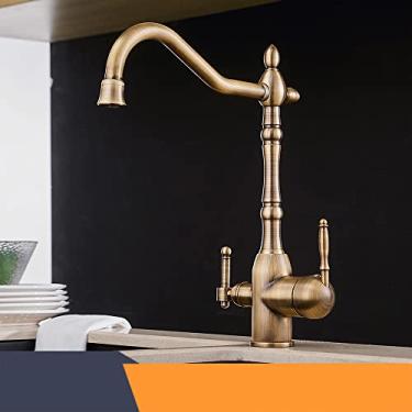 Imagem de Torneiras Purificadoras de Cozinha Torneira Misturadora de Ouro Frio e Quente 360 ​​Rotação com Purificação de Água Características Torneira de Guindaste de Cozinha, Antiguidade, China