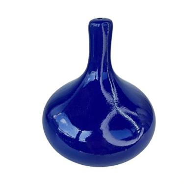 Imagem de Enfeite decoração sala quarto vaso garrafa redondo azul bic