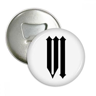 Imagem de Algarismos romanos Seis em silhueta preta Abridor de garrafas Imã de geladeira Emblema multifuncional