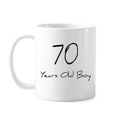 Imagem de Caneca de cerâmica para café de porcelana de cerâmica para presente Art Deco de 70 anos