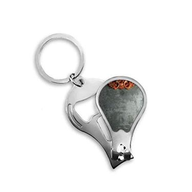 Imagem de Cortador de unhas com padrão de ornamento de mogno de cimento cinza abridor de chave tesoura