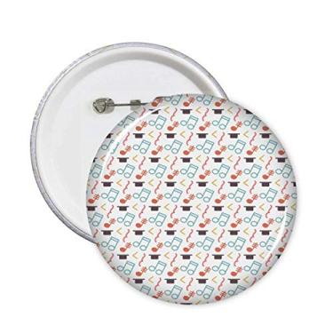 Imagem de Notas musicais coloridas Tensive broches brancos crachá botão redondo decoração de roupas 5 peças