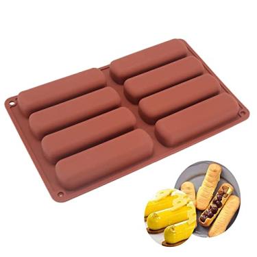 Imagem de Cake Tools Silicone Classic Collection Shapes finger Orange Non Stick Eclair 8 Forms Silicone Baking Mould
