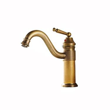 Imagem de LIDON Torneira para pia de banheiro torneira de banheiro antiga furo único torneira de banheiro torneira alta para pia de banheiro furo único alto, antigo B (cor: antigo B)