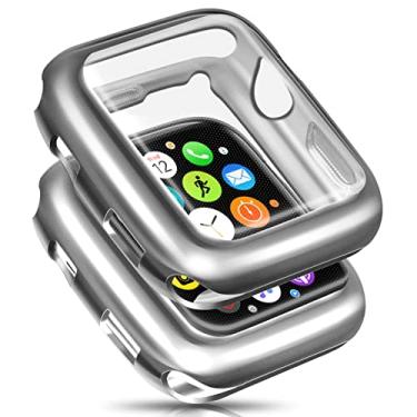 Imagem de ORIbox Capa ultrafina compatível com Apple Watch Series 7, TPU HD, capa protetora completa resistente a arranhões e absorção de choque